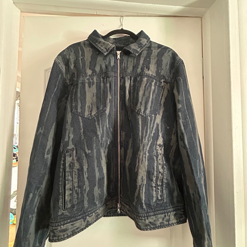 John Varvatos Striped Denim Jacket